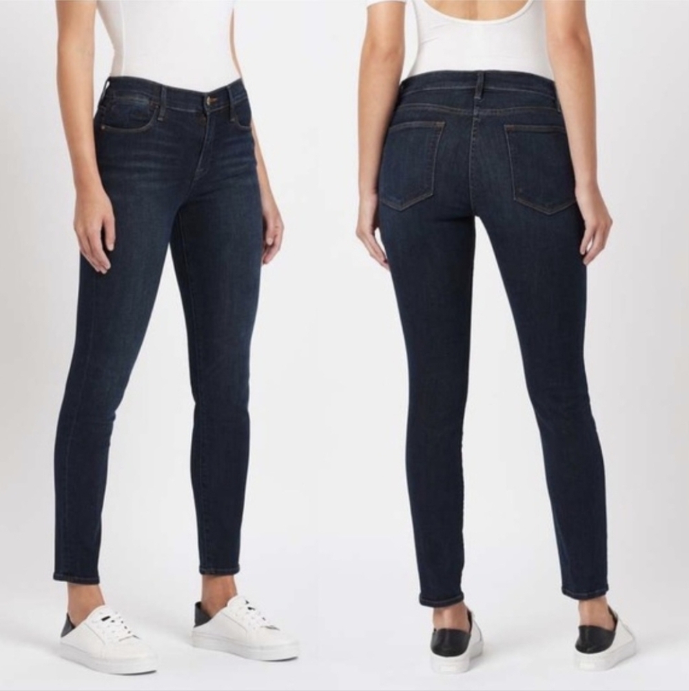 Frame Le High Harvard Dark Wash Skinny Jeans 70s Denim Gift Retro School Travel - Picture 8 of 15